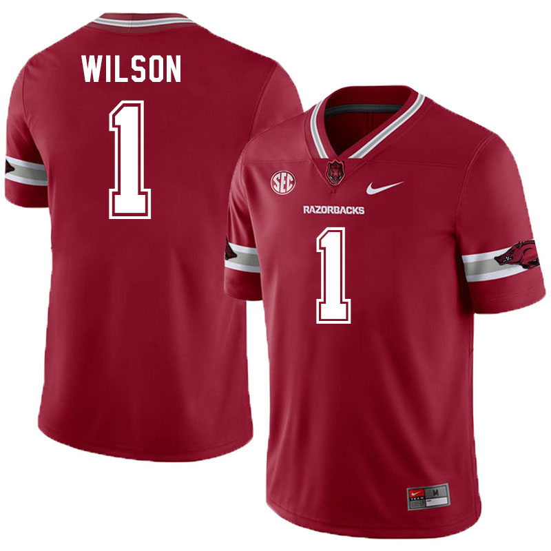 Men #1 Jaedon Wilson Arkansas Razorbacks College Football Jerseys Stitched-Alternate Cardinal